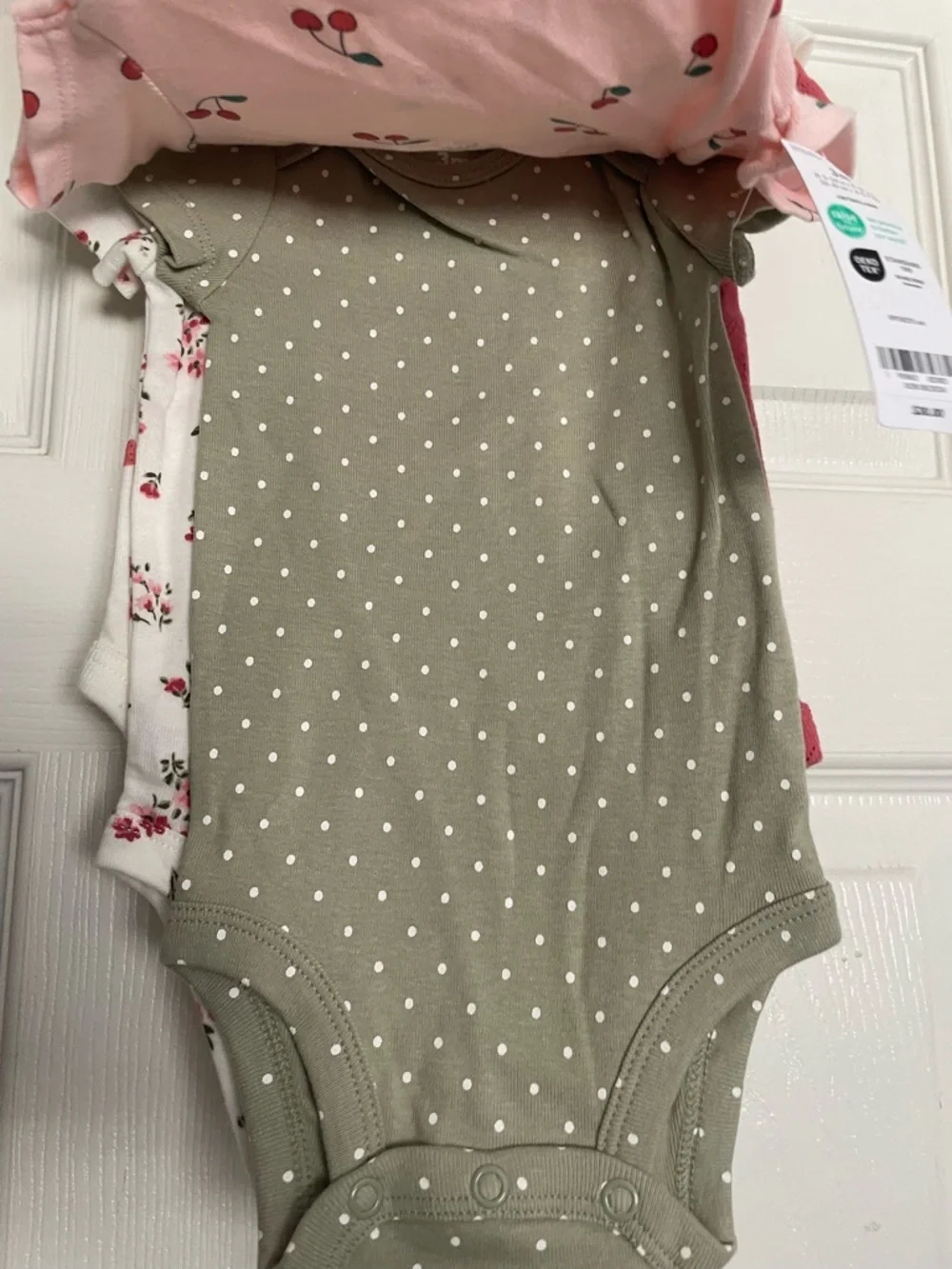NWT Carter's Pink Berries, Floral, Dot, Heart Print Baby One-Piece - 3M (5-Pack)